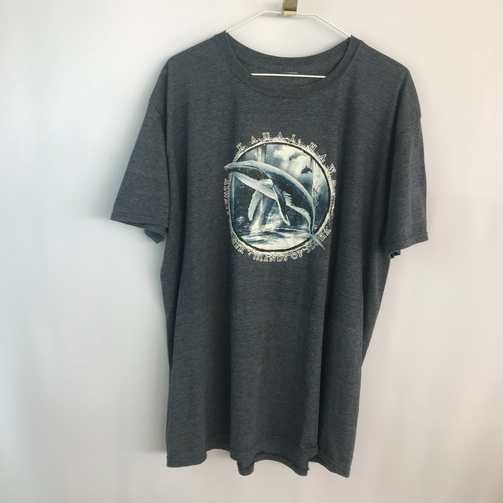 Unisex Grey Unisex Kauai Hawaii Hawaiian Aloha Whales Sea Life Tshirt Sz L
